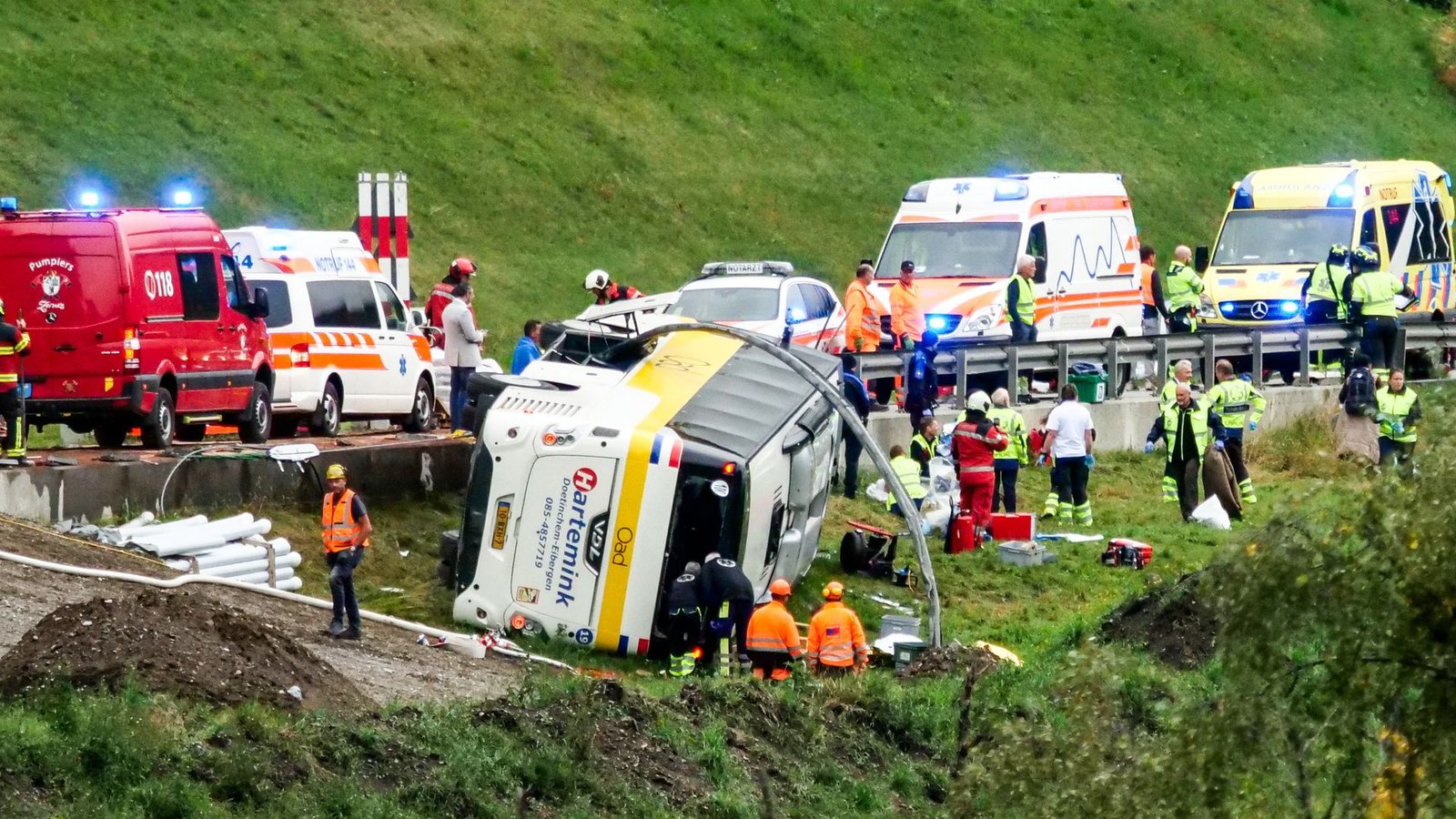 Five killed and 40 injured in Swiss Alps coach crash