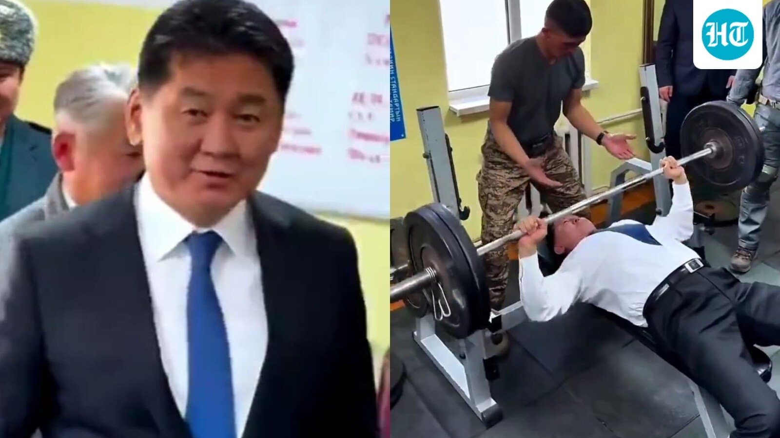 Mongolian President, 58, bench presses 100kg for 20 reps: 'That's impressive'