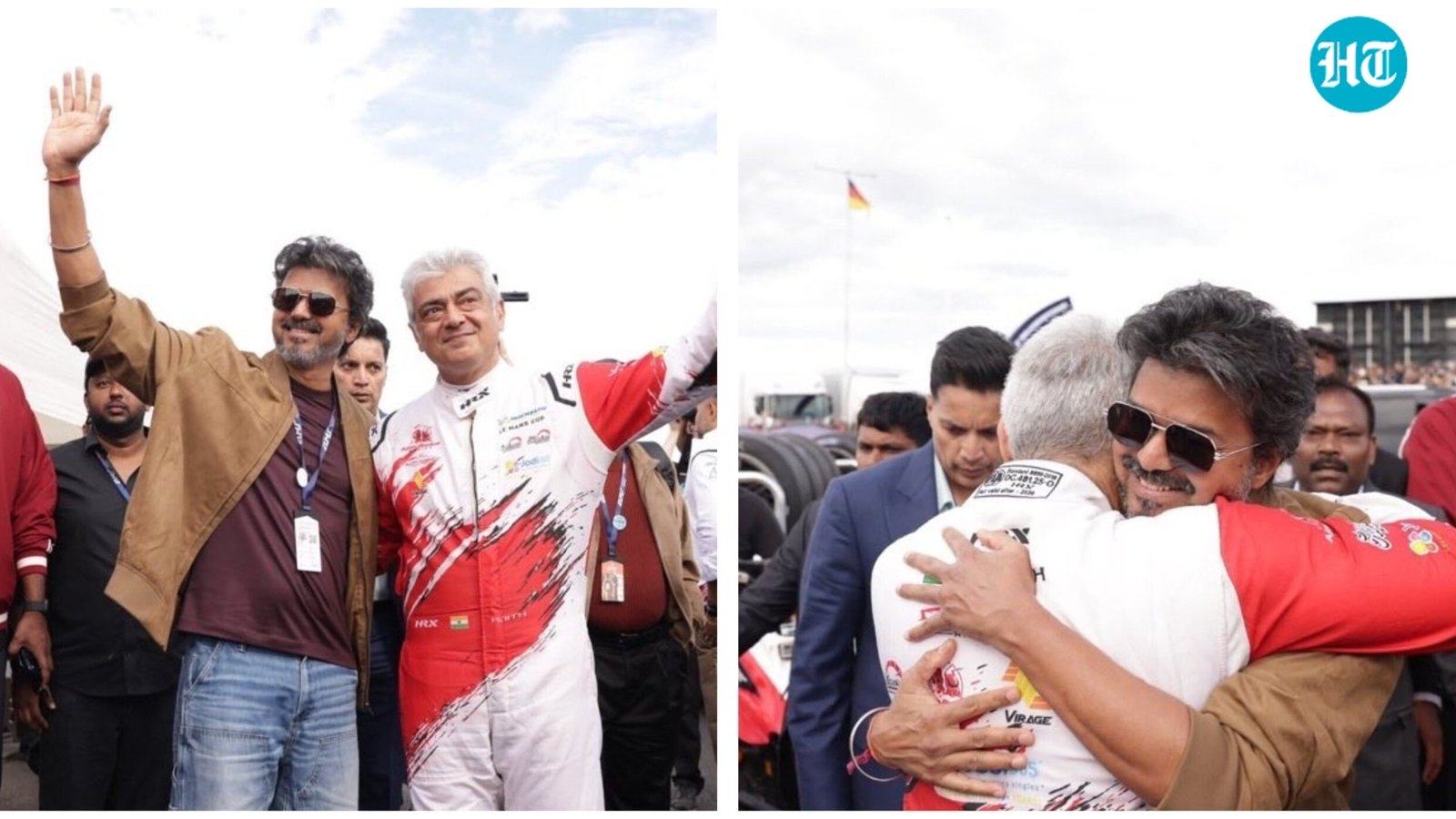 CM Vijay runs towards Ajith Kumar, gives him a tight hug at Silverstone. Watch