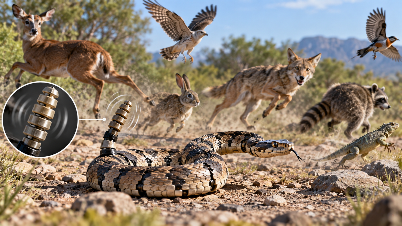 3D-printed robotic rattlesnake triggers fear in 38 animal species during scientists' tests