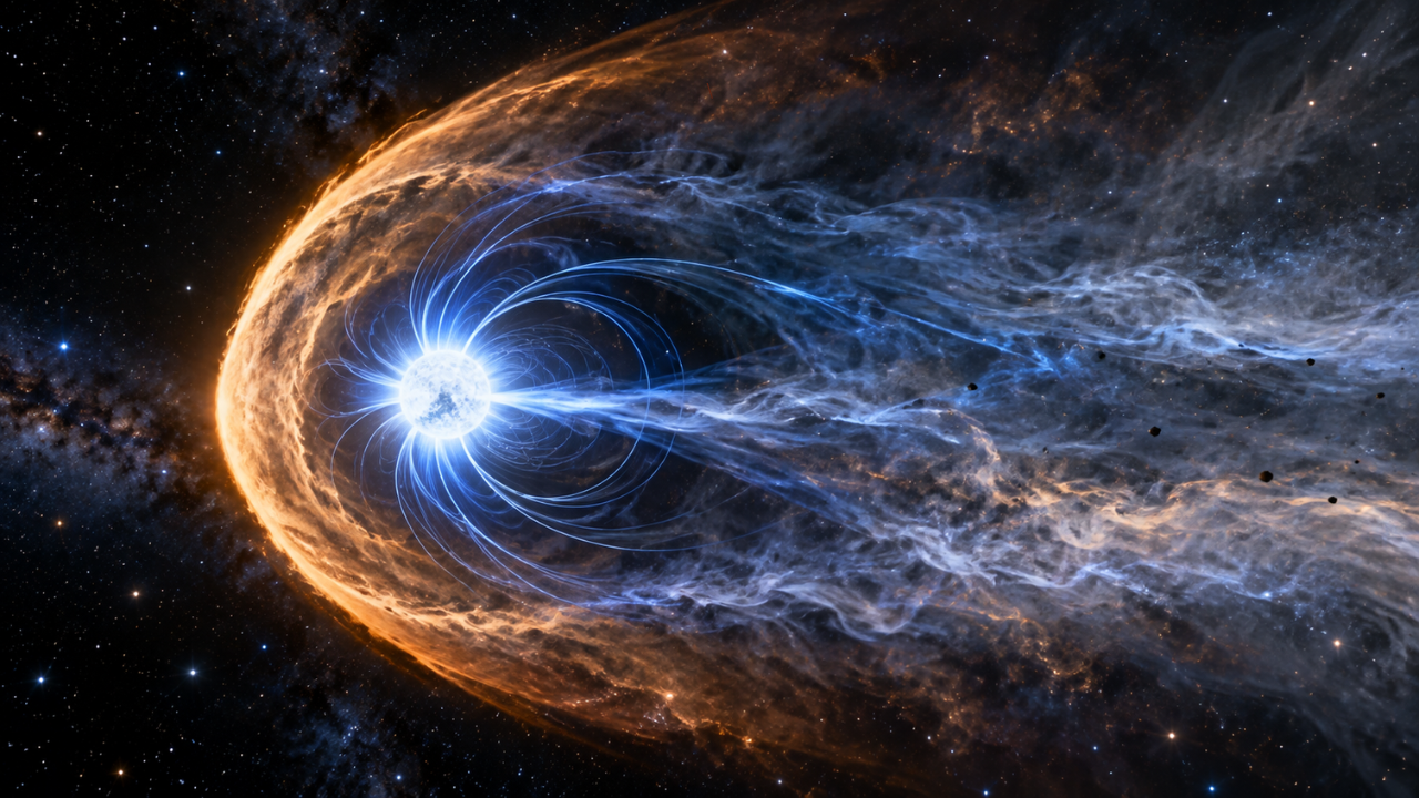 Astronomers spot giant bow shock around magnetic white dwarf 730 light-years away